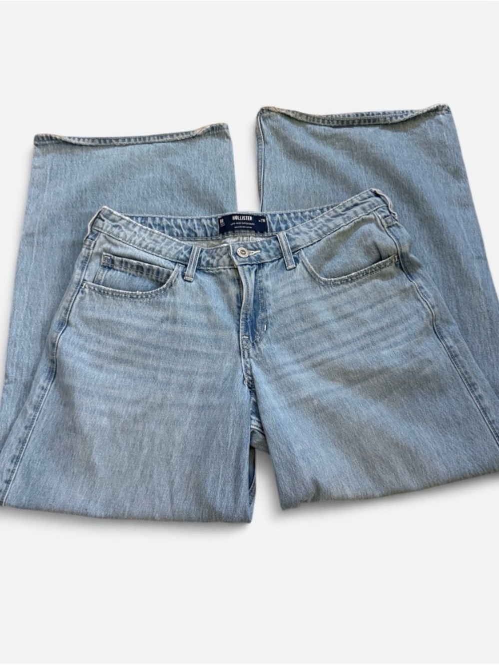 Hollister Light Blue Low Rise Super Baggy Jeans